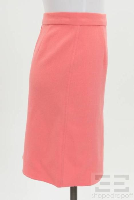 Mila Schon 2pc Coral Wool Jacket Skirt Set Size 6 38