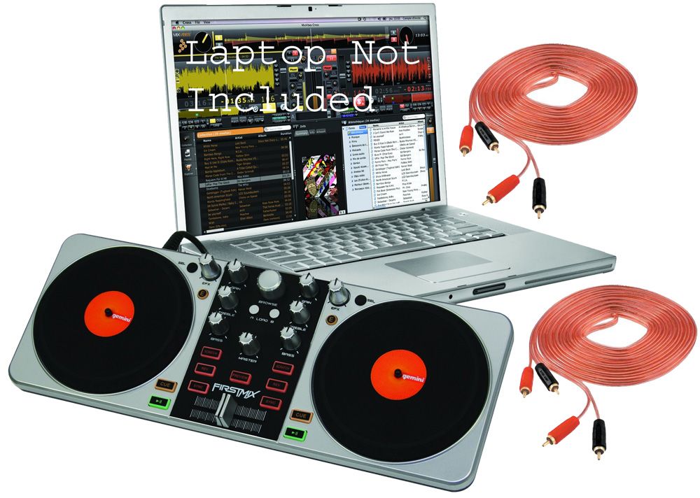 DJ Firstmix Laptop USB MIDI Software Controller $30 RCA Cables