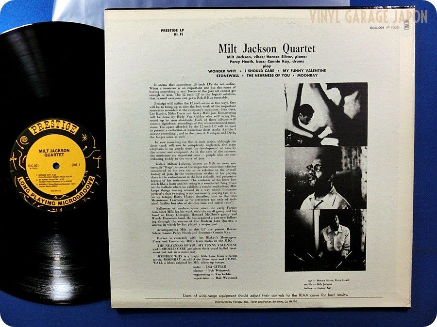 Milt Jackson NM Wax Quartet OJC 001 OBI Jazz Mono LP D837