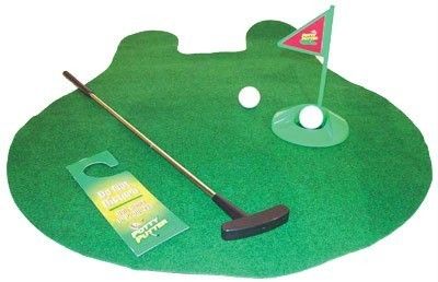 Toilet Bathroom Mini Golf Mat Set Game Potty Putter