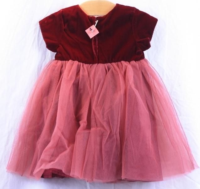 12M Rosetta Millington Vintage Burgundy Red Velvet Bodice Tulle Skirt