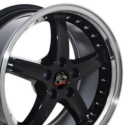 18 9 10 Black Cobra Style Wheels Rims Fit Mustang® 94 04