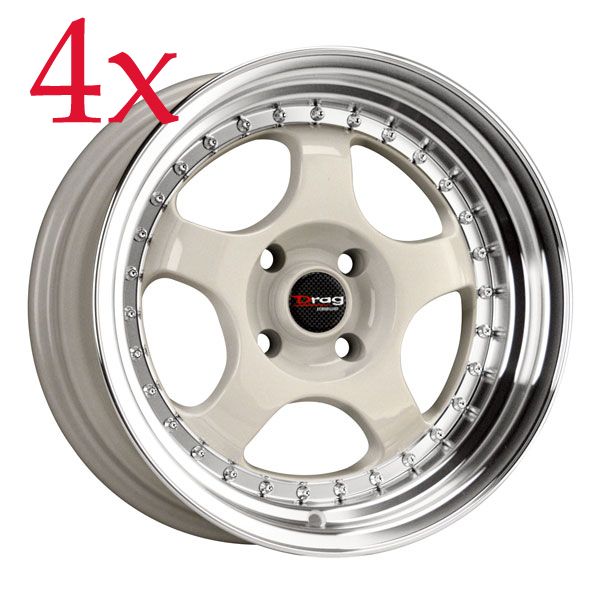 Drag Wheels Dr 46 15x7 4x100 ET10 White Rims Civic Integra Miata XB