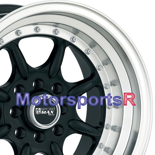 15x9 XXR 002 Black Staggered Rims Wheels 89 94 Nissan 240sx S13 Stance