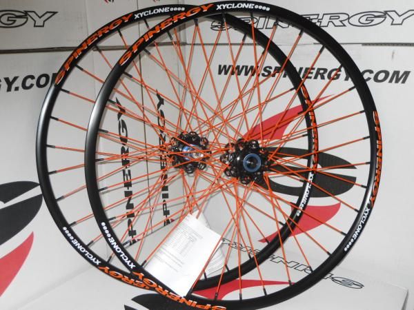 New 2013 Spinergy Xyclone Disc 29er Lefty Orange PBO Spokes Wheel Set