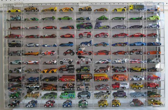 108 Hot Wheels Matchbox Display Case Cabinet Redline