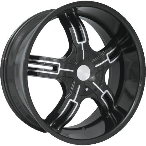 17x9 Black Effen Bellatrix Wheels Blank 25