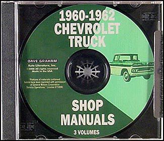 1960 1961 1962 Chevy Truck Shop Manual CD Pickup Panel Suburban