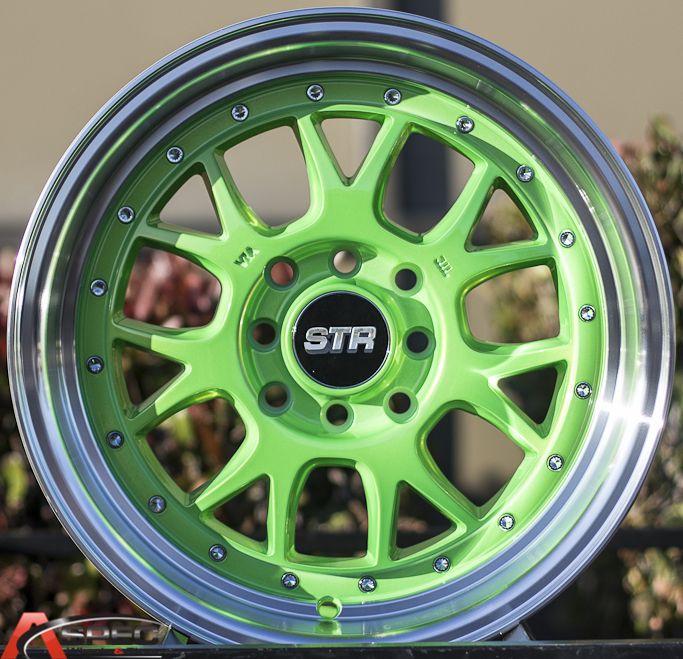 15x8 5 Str 502 4x114 3 Green Machined Lip Wheel Fit Datsun 240Z 260z