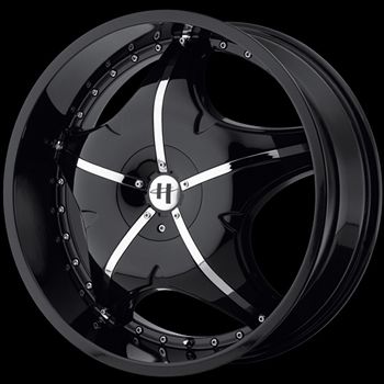 24x9 Black Wheel Helo HE846 5x4 75 5x5 Caprice Rims