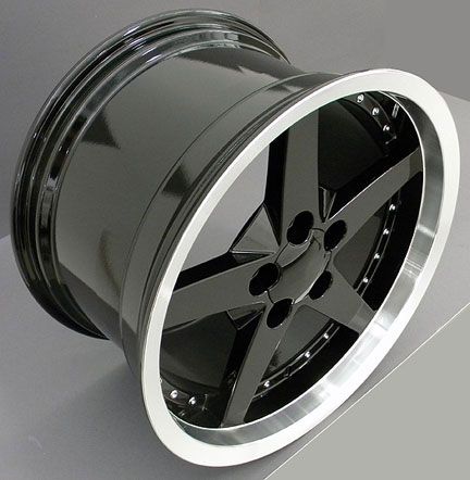 18x10 5 Black C6 Wheels Set of 2 Rear Rims Fit Camaro SS Firebird