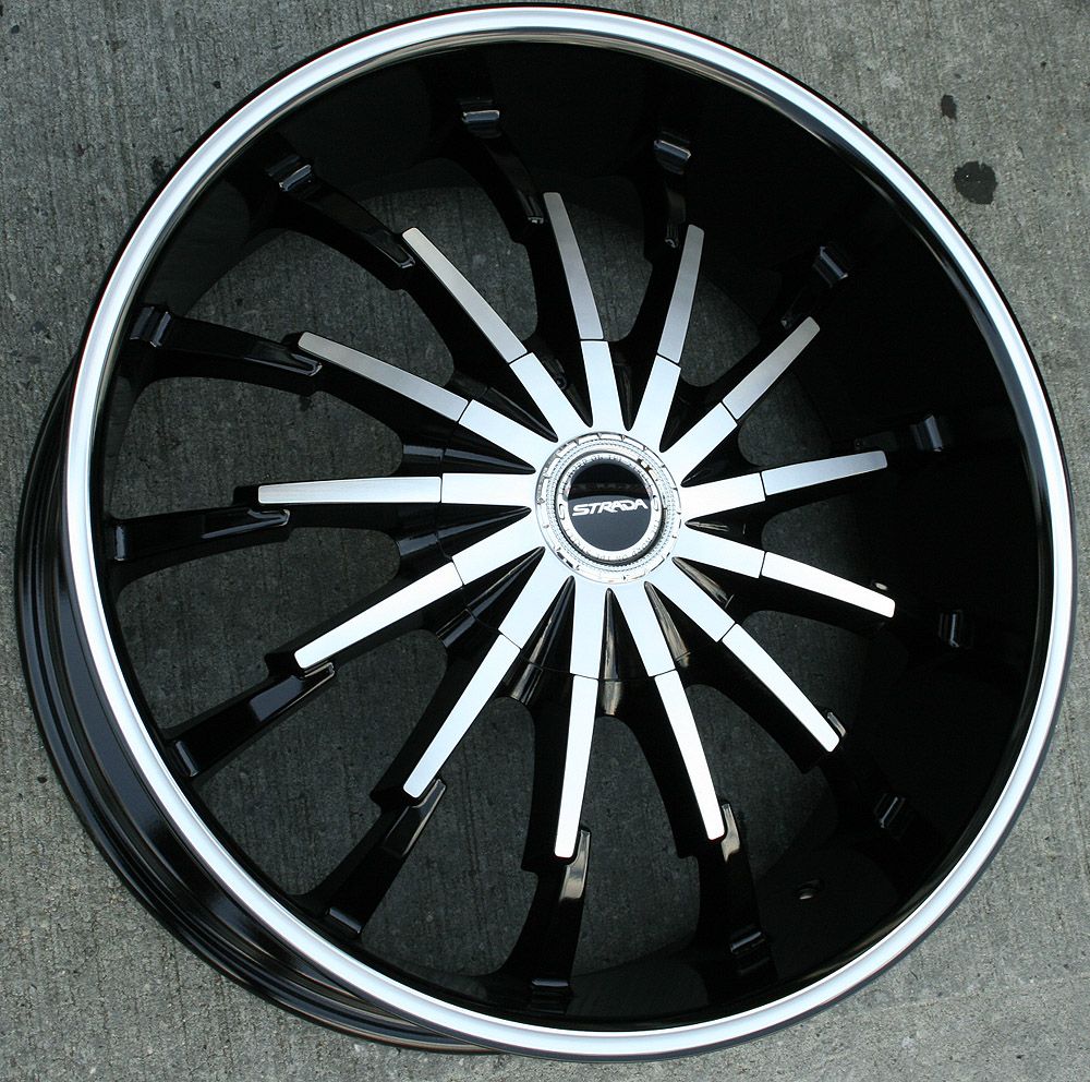 Strada Stiletto 262 22 Black Rims Wheels Fusion Flex Mustang 22 x 8 5