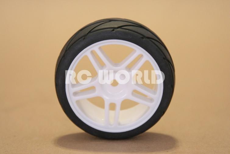 RC 1 10 Car Tires Wheels Rims Package Semi Slicks Kyosho Tamiya HPI