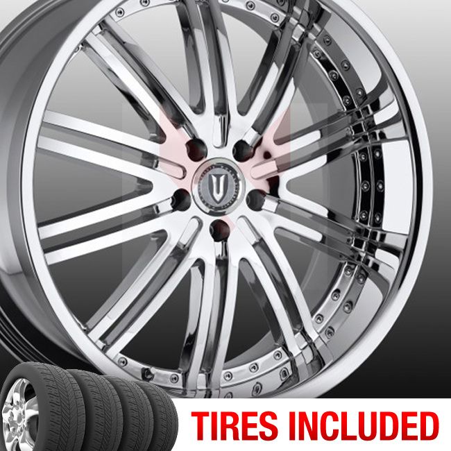 Set of 4 New 24 Versante 212 5x115 15 Wheels Tires Rims Chrome