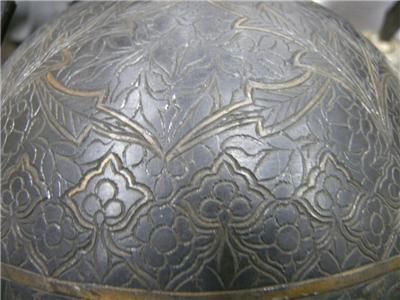 Magnificent Indo Persian Islamic Battle Warrior Helmet Flower Motifs