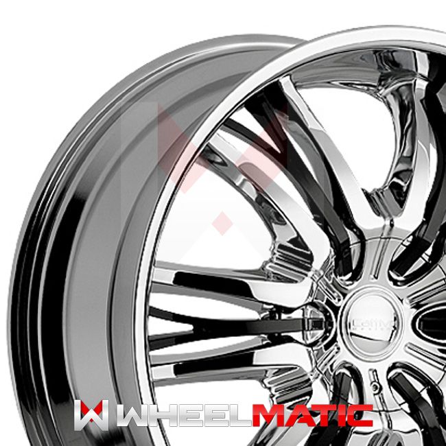 of 4 New 22 Cattivo 767 5x135/139.7 +15 Wheels Rims Chrome & Black