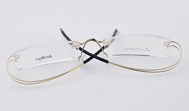 Luxury 100 Pure Titanium Gold Rimless Flexible Eyeglass Frame Eyewear