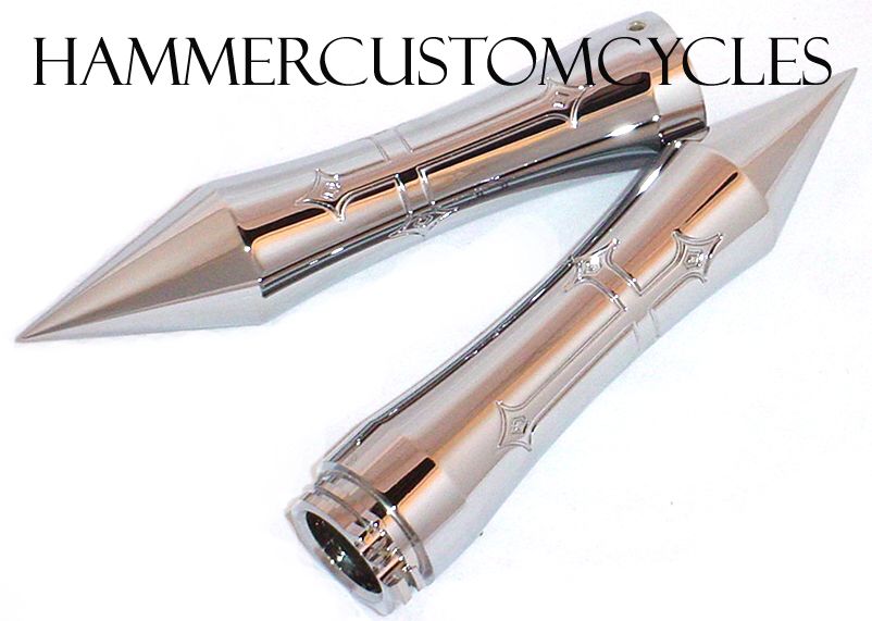 Chrome Victory Spike Impaler Gothic Cross Hand Grips Hammer Vegas