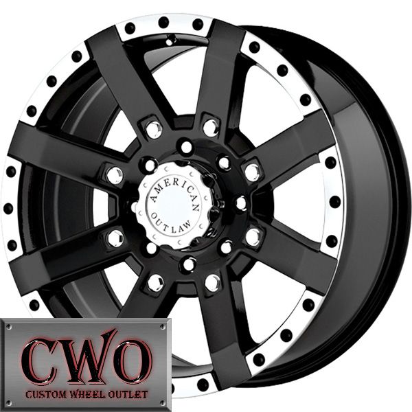 17 Black AO TNT Wheels Rim 5x127 5 Lug Chevy GMC C1500 Jeep Wrangler