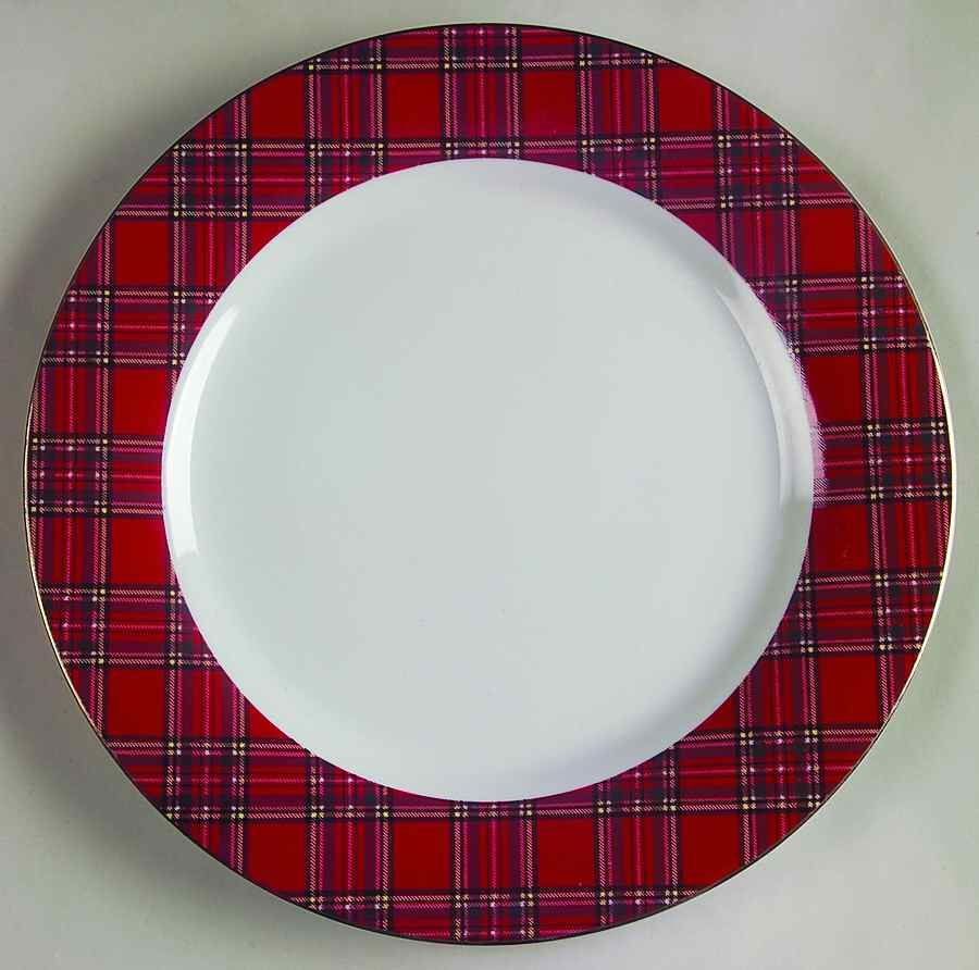 Pacific Rim Red Plaid Chop Plate Round Platter S4392642G2
