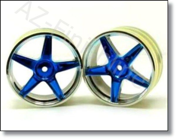 Chrome Front 5 Spoke Blue Rims Redcat Part 06008PB Shockwave Tornado