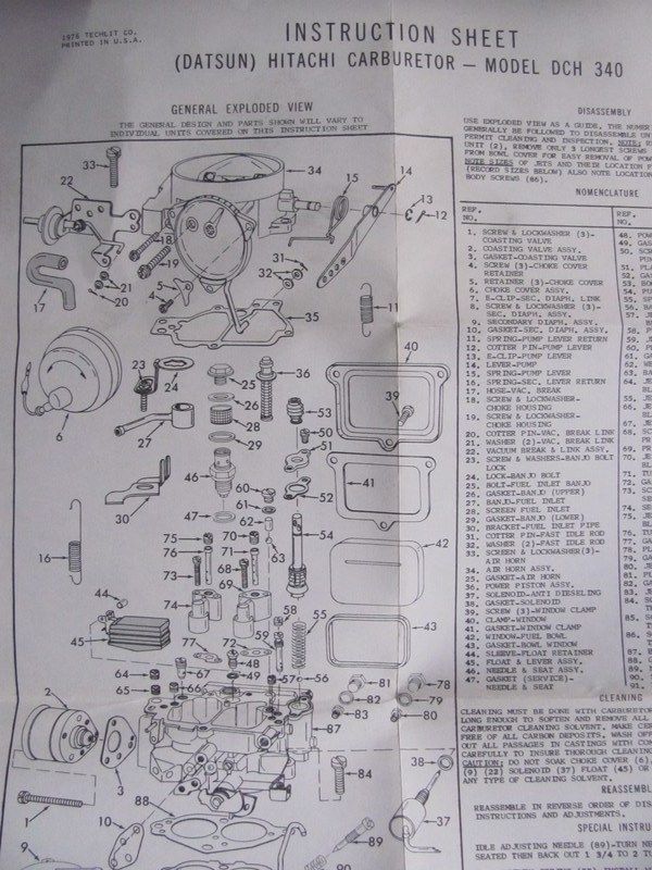 Nissan DCH 340 Carburetor Rebuild Kit Carter 902 930