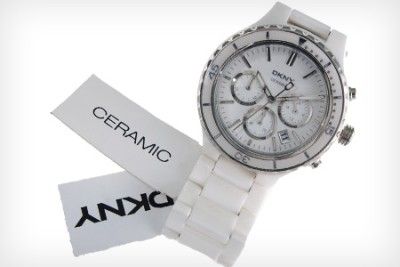 DKNY White Ceramic Chronograph Ladies Watch NY8187