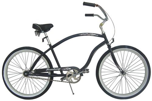 26 Beach Cruiser 3 Speed Bicycle Bike Forward Crank Matt Black