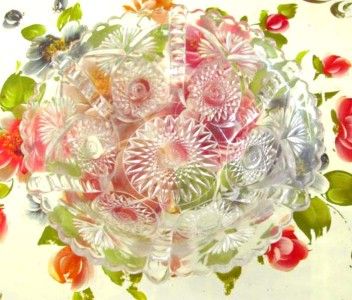 PA EAPG Pressed Glass Bowl Buttressed Sunburst Pattern No 321