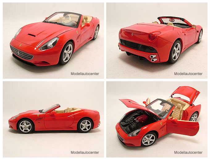 Ferrari California Cabrio 2008 rot, Modellauto 118 / Mattel