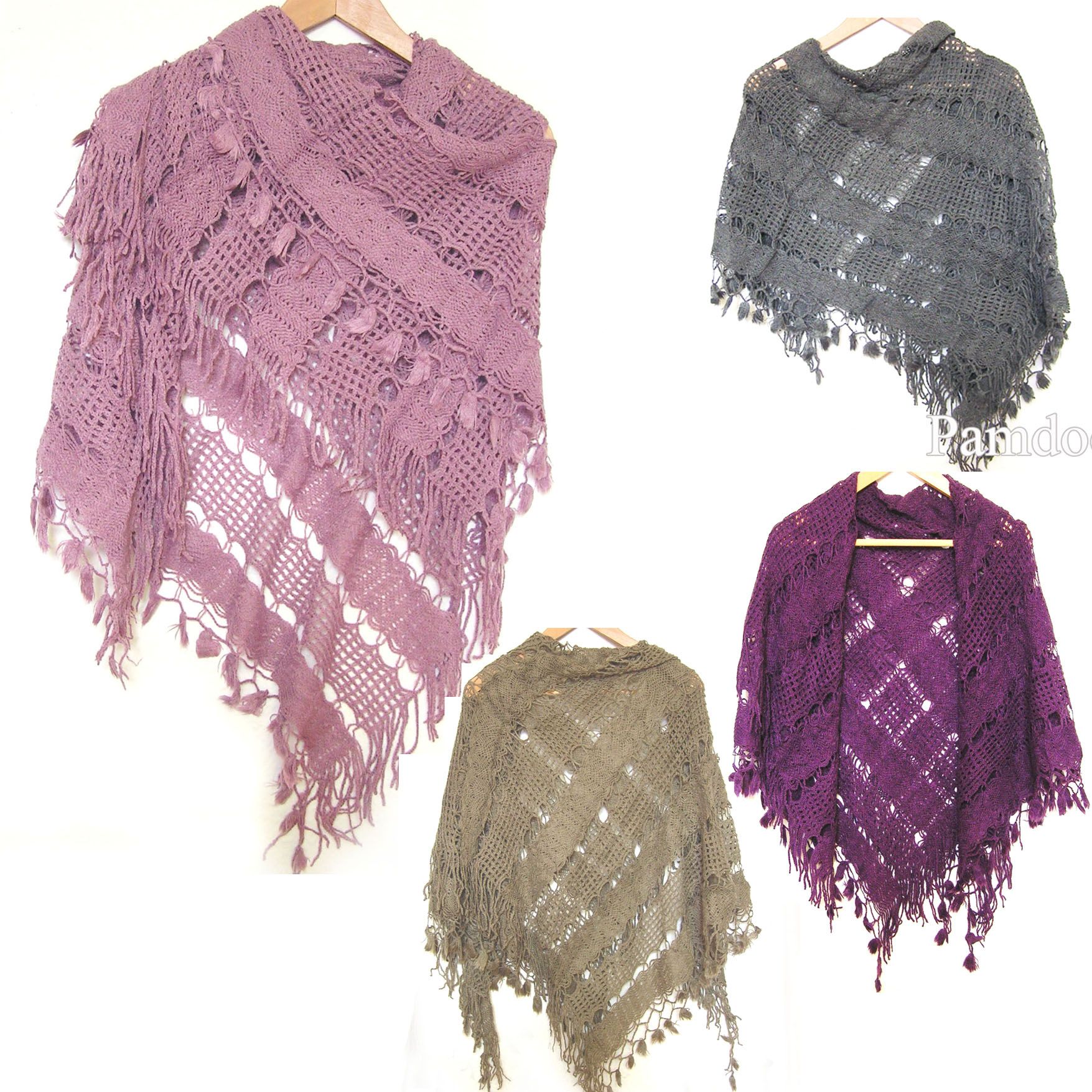 Tuch Schultertuch Fransen Schal Stricken Poncho 2009