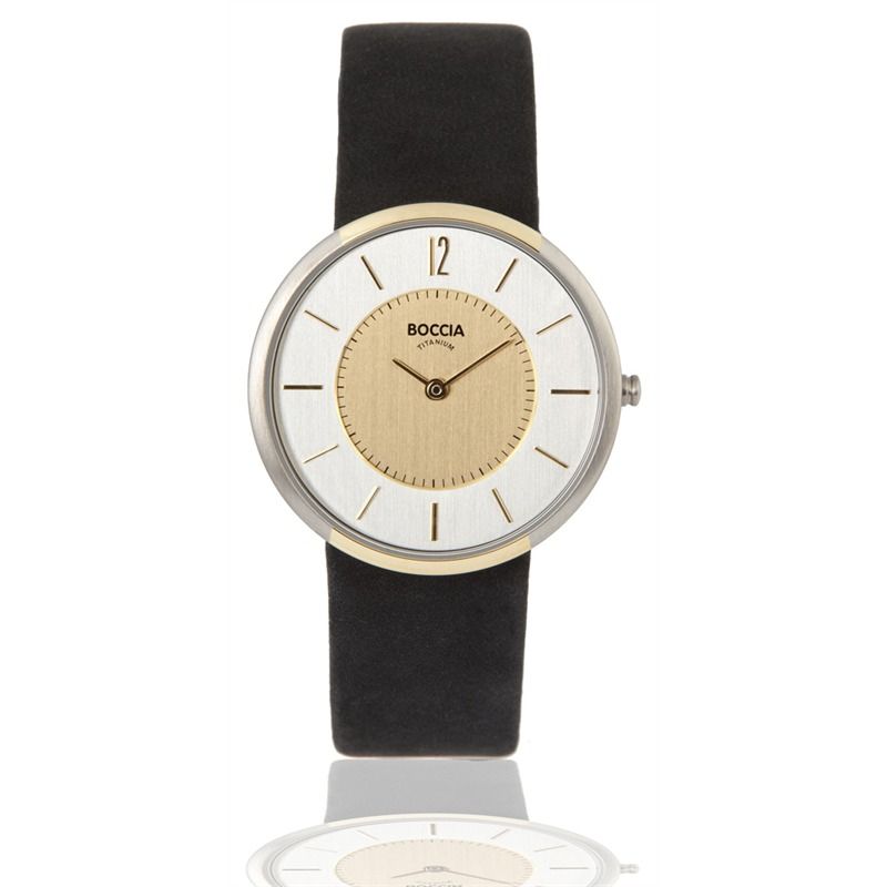 Boccia Style Titan Superslim Leder Damen Uhr Bicolor 3114 14