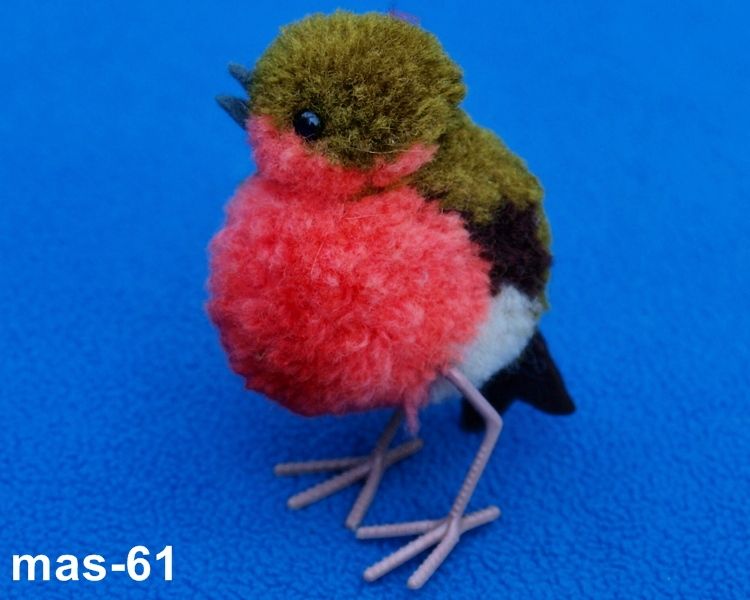 STEIFF WOLL VOGEL WOOLEN BIRD 4 CM ROTKEHLCHEN MINI