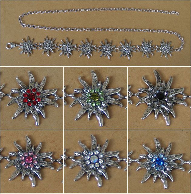 TRACHTENSCHMUCK GÜRTEL DIRNDL KETTE EDELWEISS CHARIVARI GÜRTEL 6