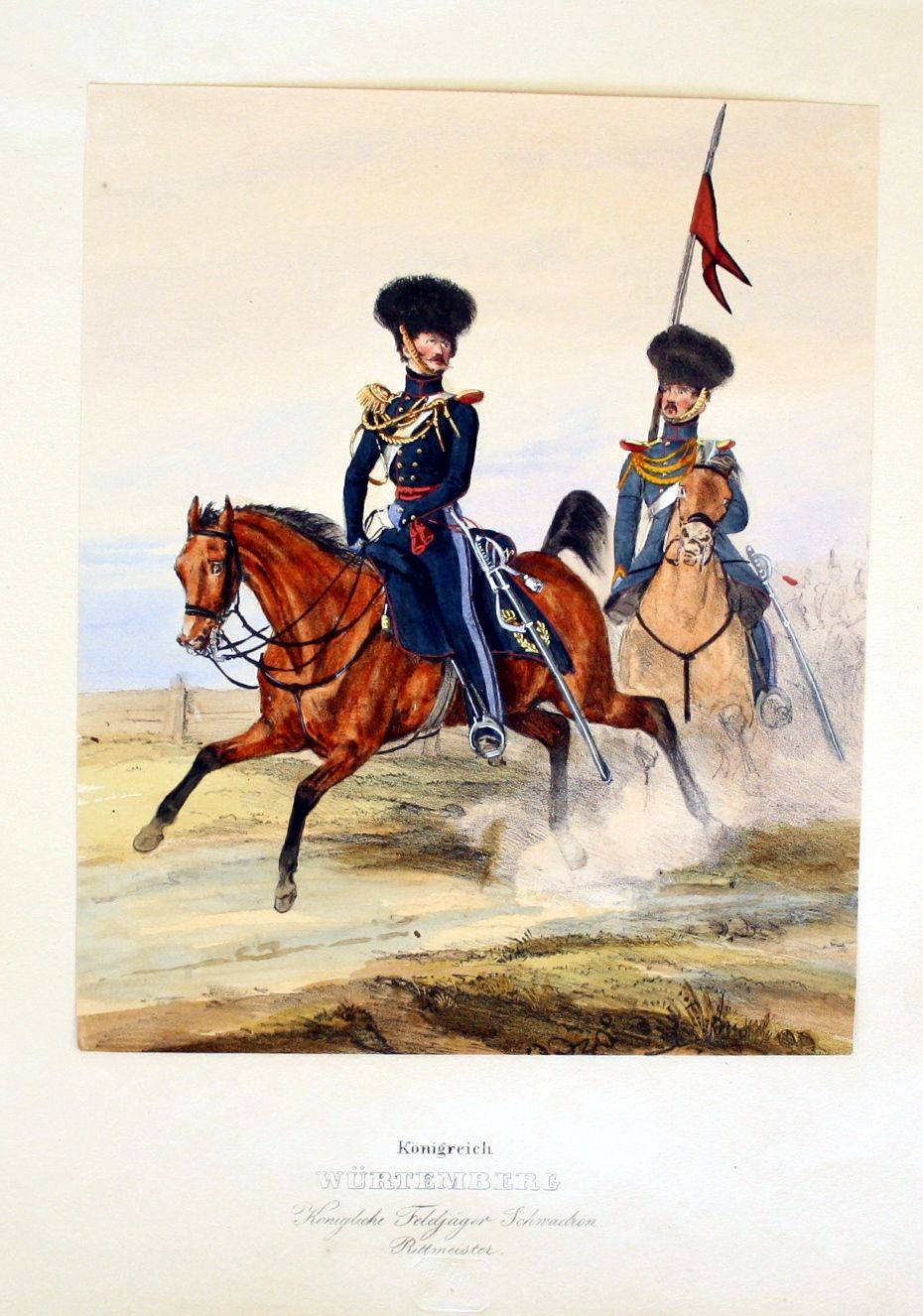 1835   Feldjäger Württemberg Uniformen Lithographie