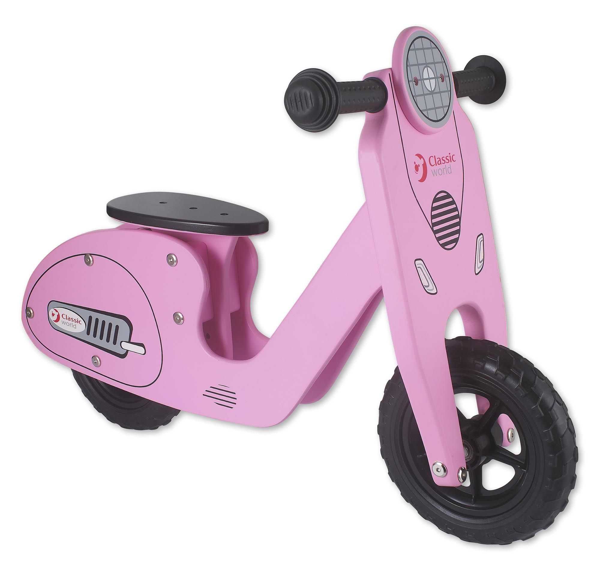 Roller Scooter Rosa Lauflernrad Laufrad Holzlaufrad Kinderlaufrad Holz