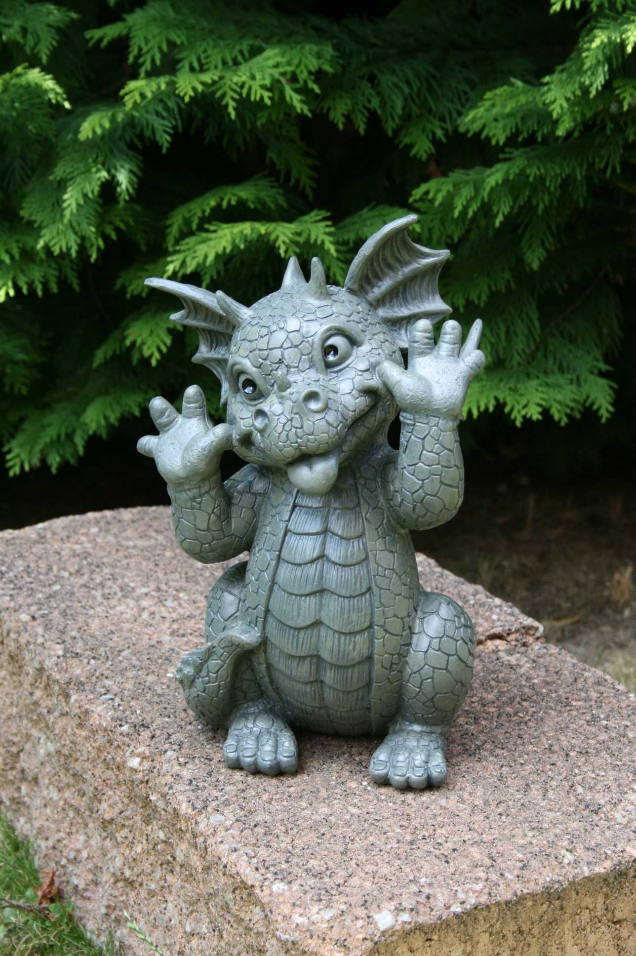 Drache schneidet Grimasse 26 cm Gartenfigur frostfest GD078