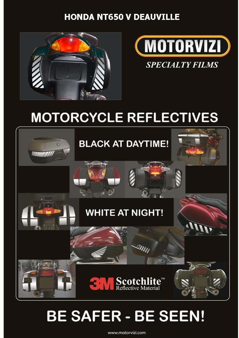 Honda NT650 V Deauville 3M ScotchLite Schwarz Reflektierende Koffer