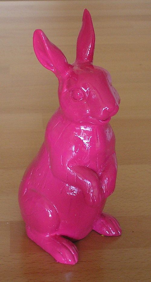 HASE RETRO LOOK PINK OSTERN STEHEND 29 cm OSTERHASE DEKO NEU