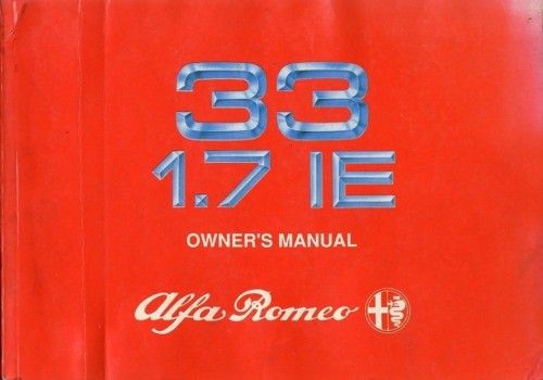 1989 ALFA ROMEO 33 1.7 IE OWNERS MANUAL HANDBUCH