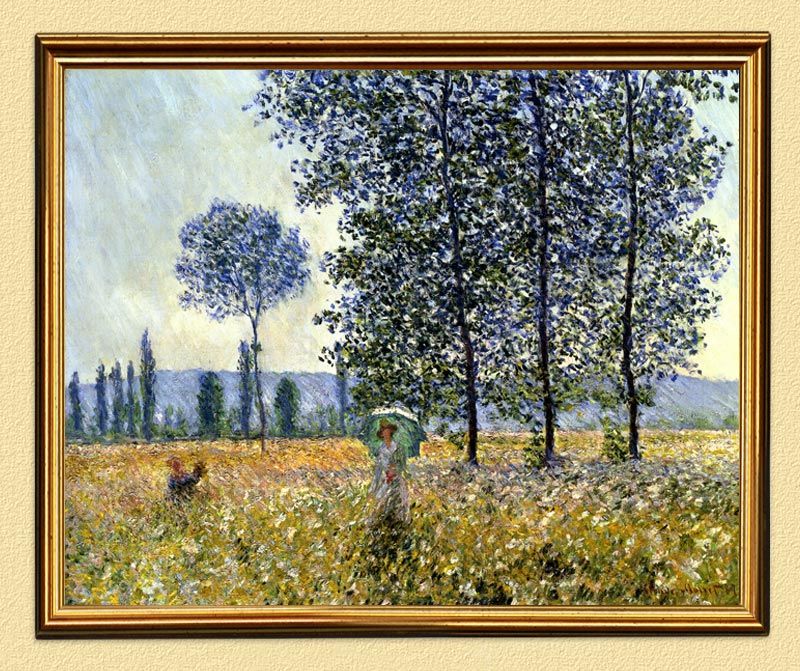 CLAUDE MONET FELDER IM FRÜHLING FAKSIMILE A3 33 im Goldrahmen