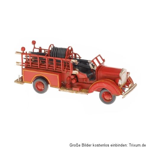 4031 Nostalgie BLECHMODELL Oldtimer FEUERWEHR FAHRRAD Blechauto 28cm