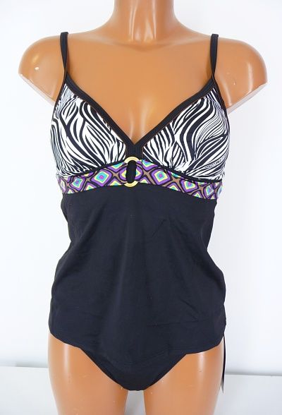 TANKINI SCHWARZ ZEBRA * JADORE * A Form * 38 40 42 44 B C D