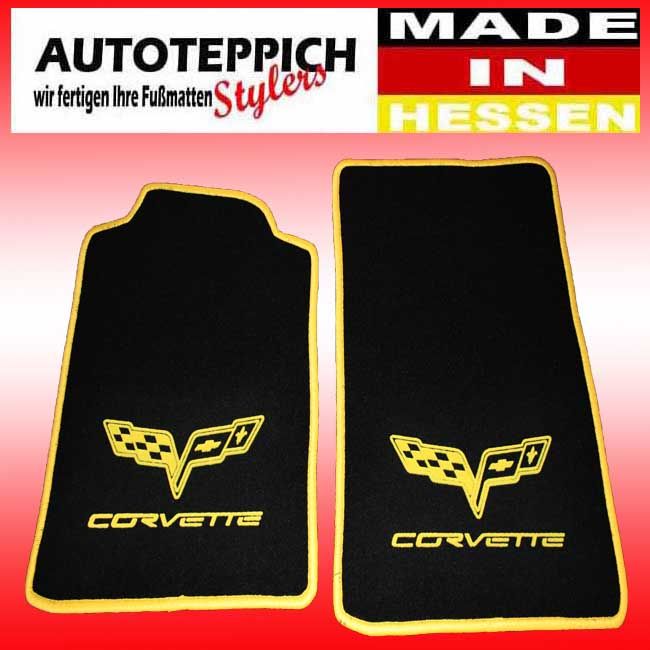 Velours Fussmatten schwarz fuer Chevrolet Corvette C3 67 82 versch