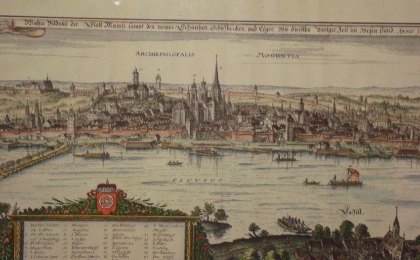 Farb Kupferstich M.Merian Mainz Anno 1633 128x56 cm