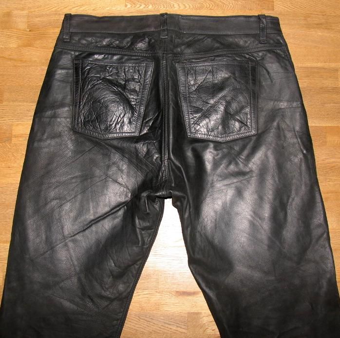 SPECKIGE HENRY MORELL LEDERJEANS / Lederhose in schwarz Gr. 52