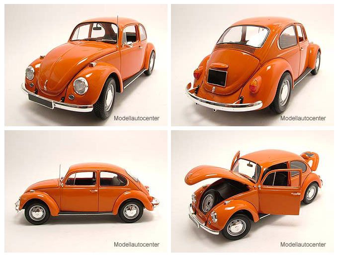 VW 1200 Käfer 1972 orange, Modellauto 118 / Minichamps