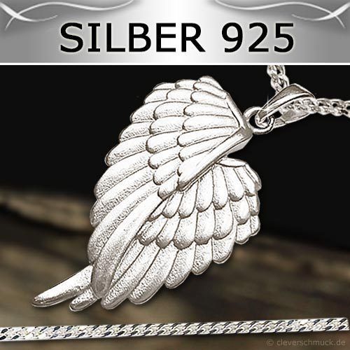 Anhänger Doppel Flügel ECHT STERLING SILBER 925 Engelsflügel