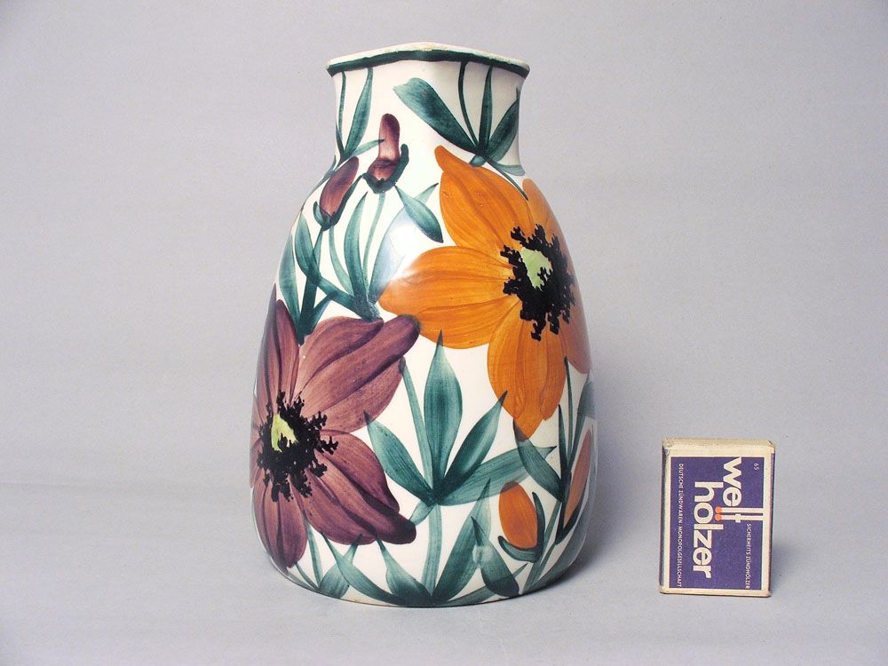 SCHÖNE VASE JUGENDSTIL KERAMIK GEMARKT M & T BERLIN DEKOR ECKENER