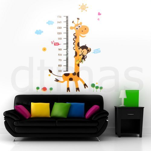 Wandtattoo Wandaufkleber Wandtatoo Wandsticker Giraffe Messlatte PVC